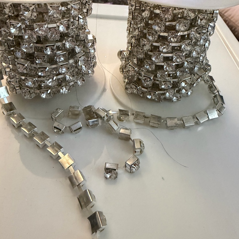 Silver Rhinestone Trim Spools - Picture 2 of 3